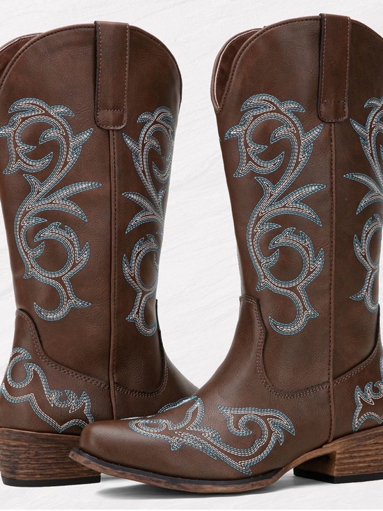 Shoes - Women's Cowboy Boots Wide Calf, Mid Calf Western Cowgirl